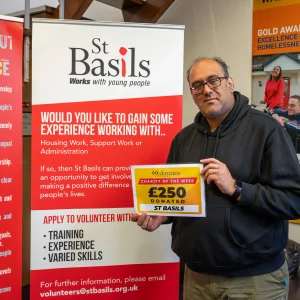 Oakmans £250 donation to St Basils