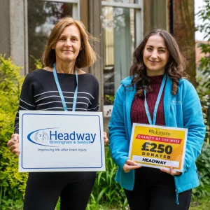 Oakmans £250 donation to Headway Birmingham and Solihull