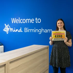 Oakmans £250 donation to Birmingham Mind