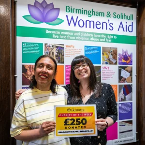 Oakmans £250 donation to Birmingham Solihull Women’s Aid