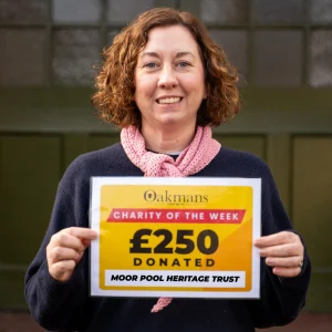 Oakmans £250 donation to Moor Pool Heritage Trust