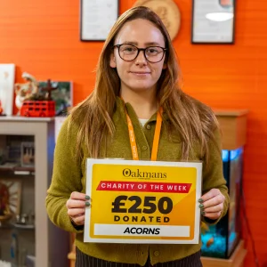 Oakmans £250 donation to Acorns Children’s Hospice